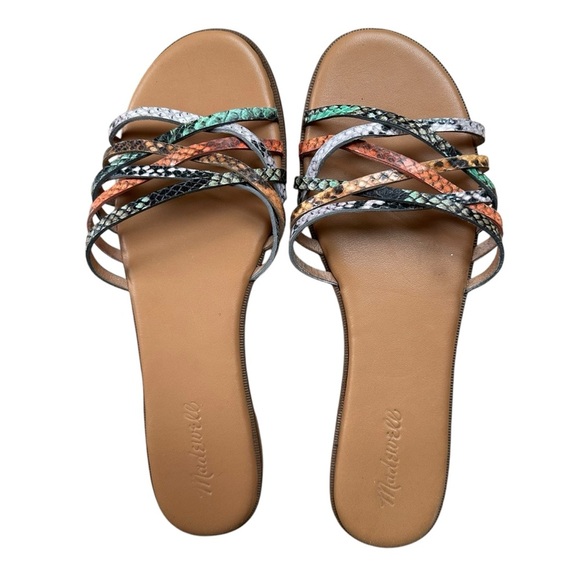 Madewell The Tracie Crisscross Slide Sandal in Snake Embossed Leather 9.5 - Picture 2 of 7